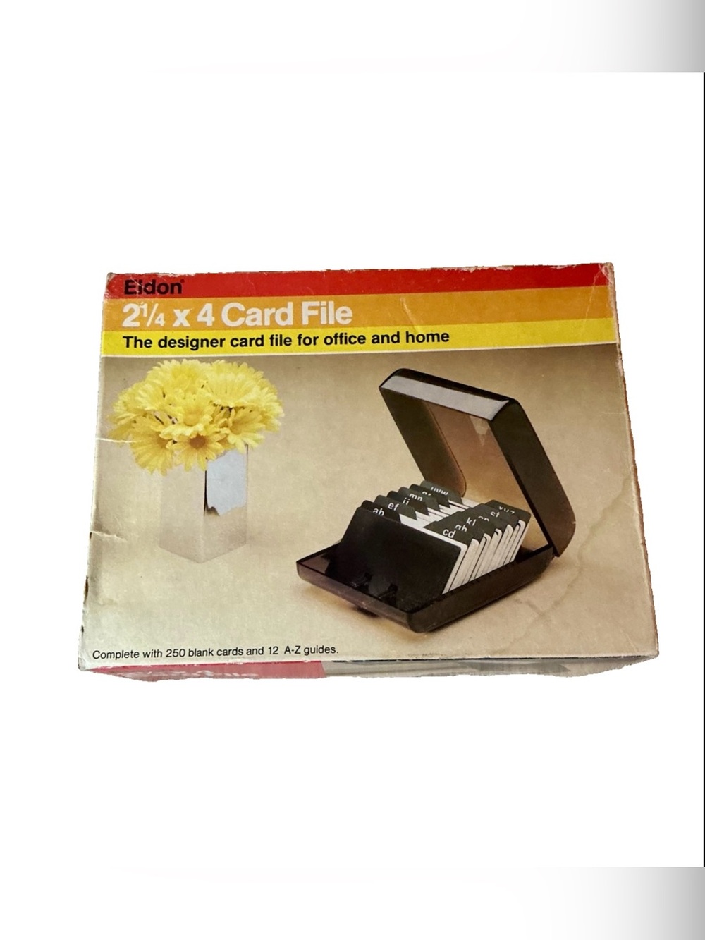 Vintage Eldon 2 1/4 x 4 Card File w/ 250 Blank Cards & 12 A-Z Guides 1983